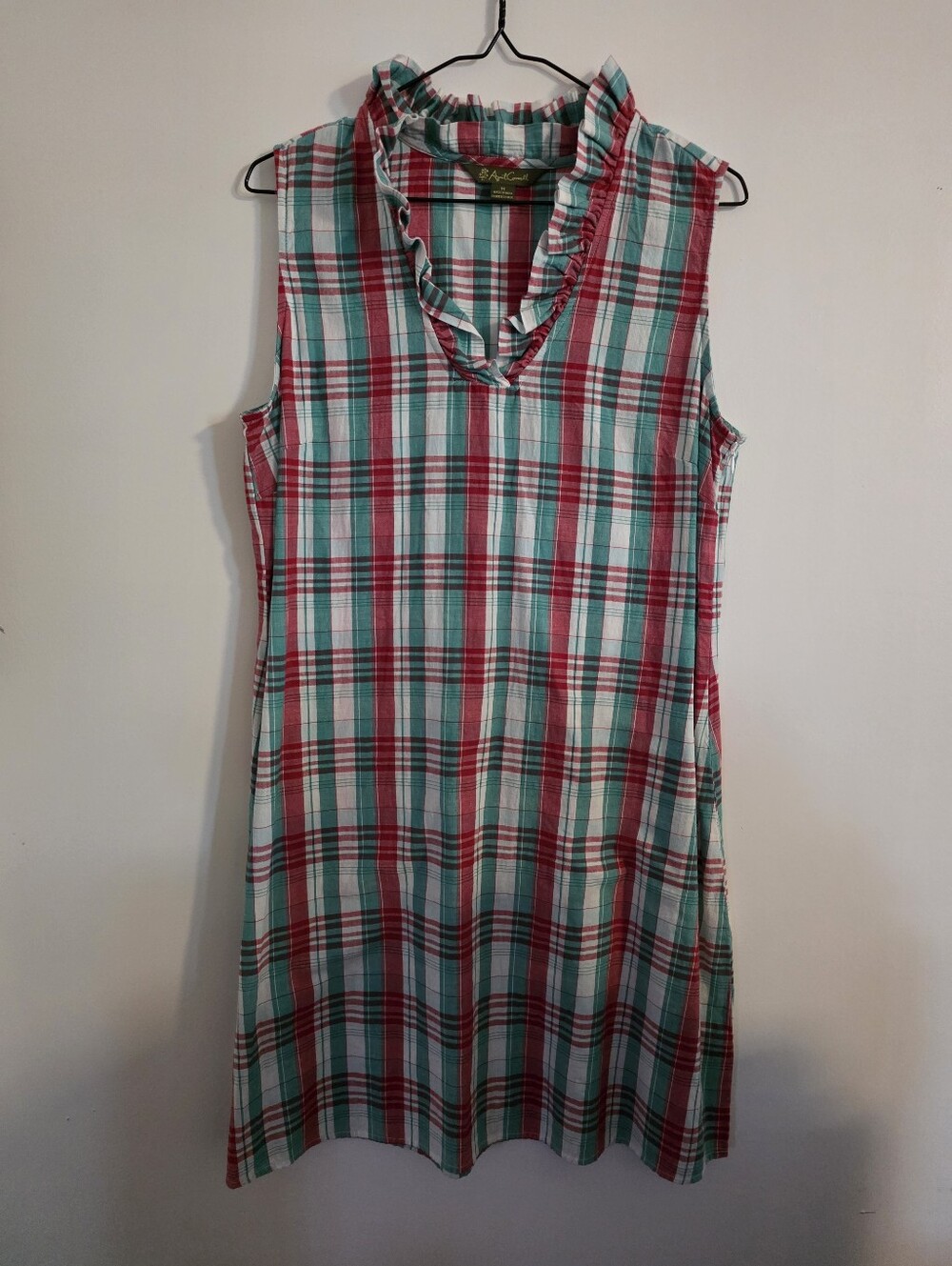 April Cornell, Medium Dress, Cotton Tartan, Mid length Summer Dress.